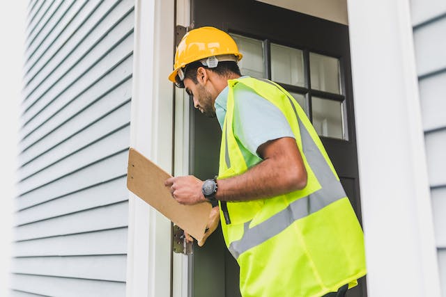 Inspector inspecting property